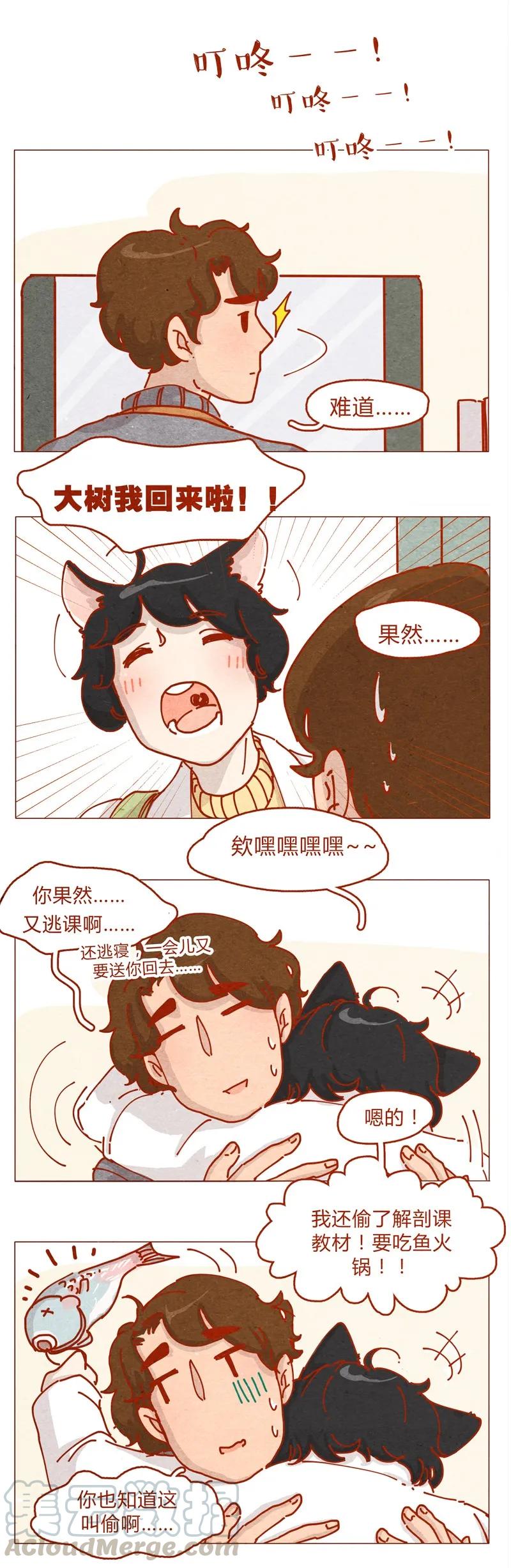 155话适应能力超强大学生阿淼-喂，看见耳朵啦-特雷西胡,漫漫漫画（第17张）