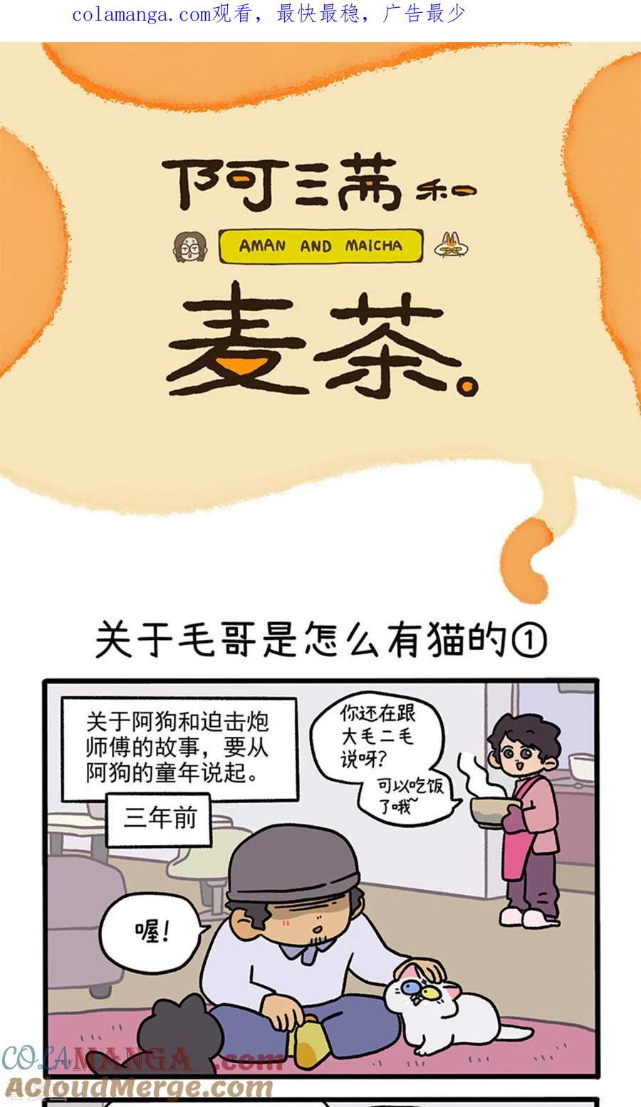 第126话1关于毛哥是怎么有猫的-阿满和麦茶-新漫画 日胖大海寺（第1张）